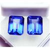 rogem54 Naturale Zaffiro Blu Eccellente Smeraldo 18 KT Certificato Paio Loose Gemma RB01