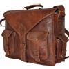 Fatto a mano Handmade Uomo Satchel Vintage In Pelle Marrone 4 Tasche Per Laptop