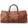Fatto a mano Handmade Borsa Bauletto Duffle In Pelle Marrone Uomo Vintage 28 Pollici