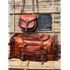 Fatto a mano Handmade Borsa Weekender Uomo Vera Pelle Vintage Marrone 21X9X9-30X11X11