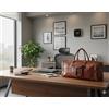 Borsa Da Viaggio In Pelle Composta 24" Vintage In Vero Cuoio Marrone Da Uomo