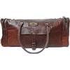 Vintage Gvb 30" Borsa Da Viaggio In Vera Pelle Da Uomo Marrone Duffle/Gym Tote