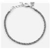MEDUSA BRACCIALE DA UOMO A CORDA INTRECCIATA IN ARGENTO 925 - LINEA CLASSICA ED ELEGANTE (4 MM) - ARGENTO/ACCIAIO