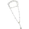 MEDUSA Collana lunga in argento 925 con perle di dimensioni alternate -