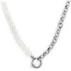 MARLU' Collana perle con catena a sfere - ARGENTO/ACCIAIO