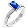 MARLU' Anello con zircone baguette (M) - ARGENTO/ACCIAIO