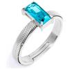 MARLU' Anello con zircone baguette (M) - ARGENTO/ACCIAIO