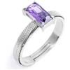 MARLU' Anello con zircone baguette (M) - ARGENTO/ACCIAIO
