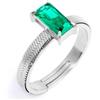 MARLU' Anello con zircone baguette (S) - ARGENTO/ACCIAIO