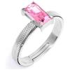 MARLU' Anello con zircone baguette (M) - ARGENTO/ACCIAIO