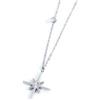 MARLU' Collana rosa dei venti pendente 15mm e zircone - ARGENTO/ACCIAIO