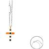 CESARE PACIOTTI 4US COLLANA STEEL/ORO SMALTI B/N/ARANC - MULTICOLOR