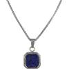 MEDUSA Collana Uomo in Acciaio con Pendente in Sodalite - ARGENTO/ACCIAIO