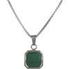 MEDUSA Collana Uomo in Acciaio con Pendente in verde giada - ARGENTO/ACCIAIO