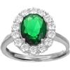 MEDUSA Anello in argento 925 rodiato OVALE KATE - VERDE SMERALDO