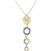 MEDUSA Girocollo artigianale in argento 925 placcato oro (0,5 micron) - ACQUA MARINA