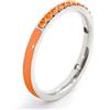 MARLU' Anello veretta Marlù Sparkles donna acciaio con zirconi e smalto arancione (18) - ARGENTO/ACCIAIO
