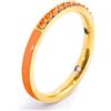 MARLU' Anello veretta Marlù Sparkles donna acciaio con zirconi e smalto arancione (10) - DORATO