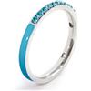 MARLU' Anello veretta Marlù Sparkles donna acciaio con zirconi e smalto azzurro (18) - ARGENTO/ACCIAIO