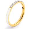 MARLU' Anello veretta Marlù Sparkles donna acciaio con zirconi e smalto bianco (18) - DORATO