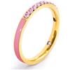 MARLU' Anello veretta Marlù Sparkles donna acciaio con zirconi e smalto rosa (18) - DORATO