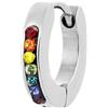 MARLU' Mono Orecchino a cerchio 11mm con cristalli - ARGENTO/ACCIAIO