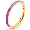 MARLU' Anello veretta Marlù Sparkles donna acciaio con zirconi e smalto rosa (18) - DORATO