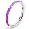 MARLU' Anello veretta Marlù Sparkles donna acciaio con zirconi e smalto viola (12) - ARGENTO/ACCIAIO