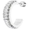 MARLU' Mono Orecchino a cerchio tennis zirconi baguette - ARGENTO/ACCIAIO