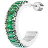 MARLU' Mono Orecchino a cerchio tennis zirconi baguette - ARGENTO/ACCIAIO
