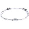 MARLU' Bracciale catena a maglia larga diamantata con elemento ovale al centro in black oil - ARGENTO/ACCIAIO
