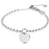 MARLU' Bracciale catena a sfere con cuore - ARGENTO/ACCIAIO