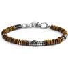 MARLU' Bracciale catena dischetti in pietra e acciaio - ARGENTO/ACCIAIO