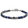 MARLU' Bracciale catena dischetti in pietra e acciaio - ARGENTO/ACCIAIO