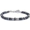 MARLU' Bracciale catena dischetti in pietra e acciaio - ARGENTO/ACCIAIO