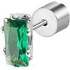 MARLU' Mono Orecchino a lobo zircone baguette - ARGENTO/ACCIAIO