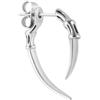 Mono orecchino in acciaio Finger Bone Dual Claw - ARGENTO/ACCIAIO
