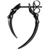 Mono orecchino in acciaio Finger Bone Dual Claw - NERO