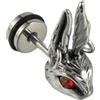 Mono orecchino in acciaio Rabbit Red Eye - ARGENTO/ACCIAIO