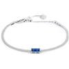 MARLU' Bracciale catena snake con zircone baguette - BLU ZAFFIRO