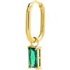 MARLU' Mono Orecchino ovale con zircone baguette - DORATO