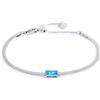MARLU' Bracciale catena snake con zircone baguette - LIGHT BLUE