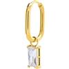 MARLU' Mono Orecchino ovale con zircone baguette - DORATO
