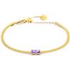 MARLU' Bracciale catena snake con zircone baguette - VIOLA