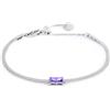 MARLU' Bracciale catena snake con zircone baguette - VIOLA