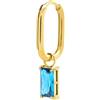 MARLU' Mono Orecchino ovale con zircone baguette - DORATO
