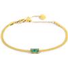 MARLU' Bracciale catena snake con zircone baguette - VERDE SMERALDO
