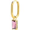 MARLU' Mono Orecchino ovale con zircone baguette - DORATO