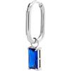 MARLU' Mono Orecchino ovale con zircone baguette - ARGENTO/ACCIAIO