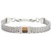 MARLU' Bracciale con pietra centrale catena mesh - ARGENTO/ACCIAIO